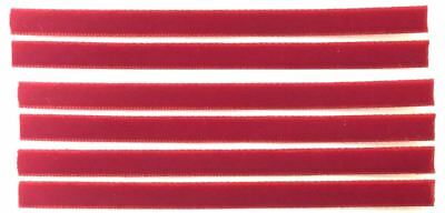 (6) Luxury Red VPI Replacement Strips Velvet / 3M LP Vinyl Record Album Strip