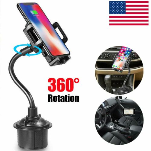 Universal Car Mount Cup Cell Phone Holder Adjustable Gooseneck GPS Stand Cradle