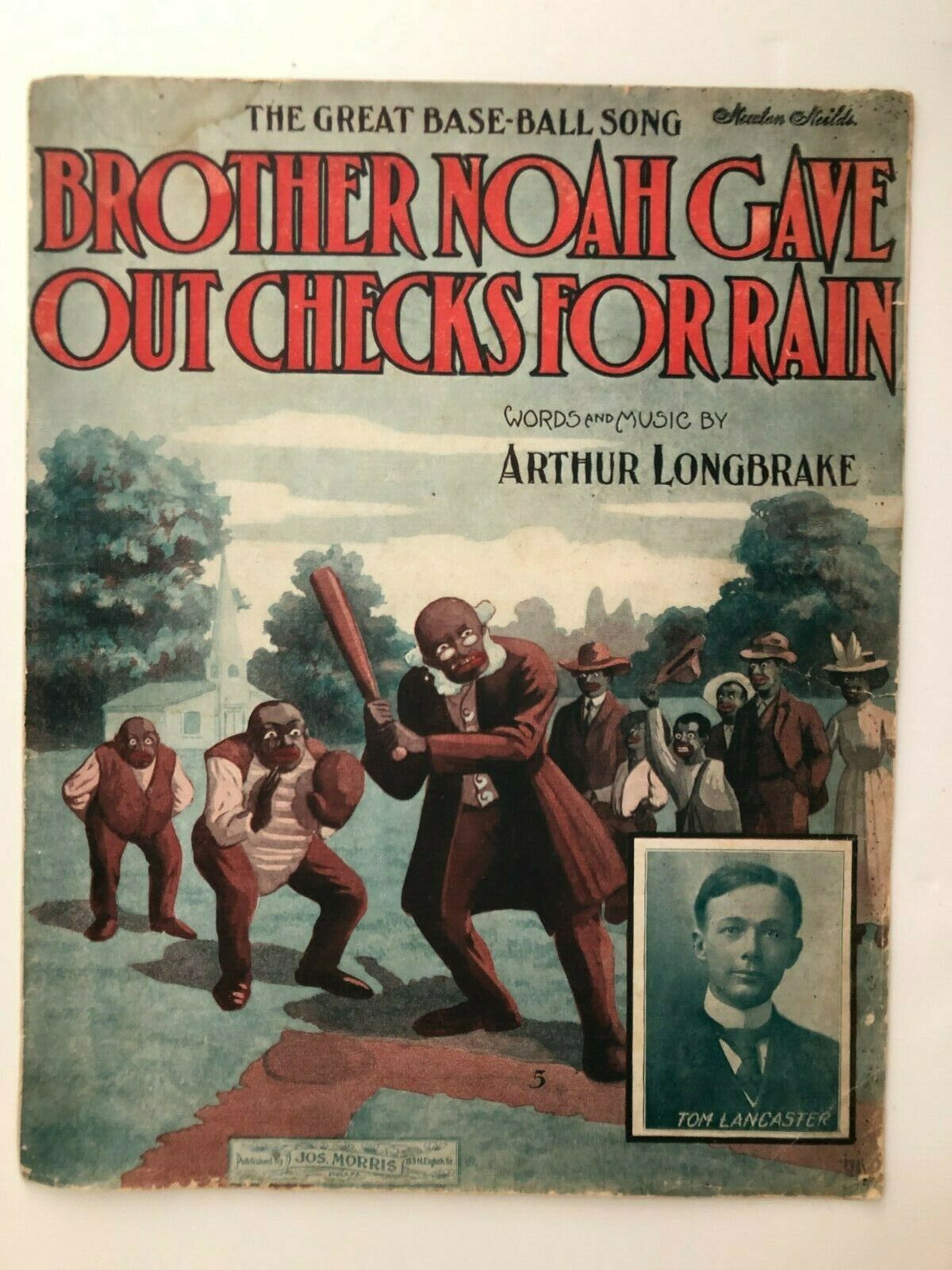 1907 Black Theme Sheet Music, Brother Noah Baseball Song