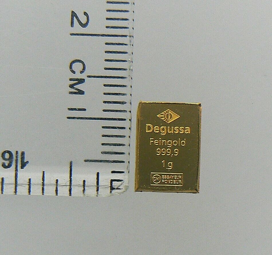 1 gram Gold Bar - Degussa Comibar - .9999 Fine CHI ESSAYEUR FONDEUR