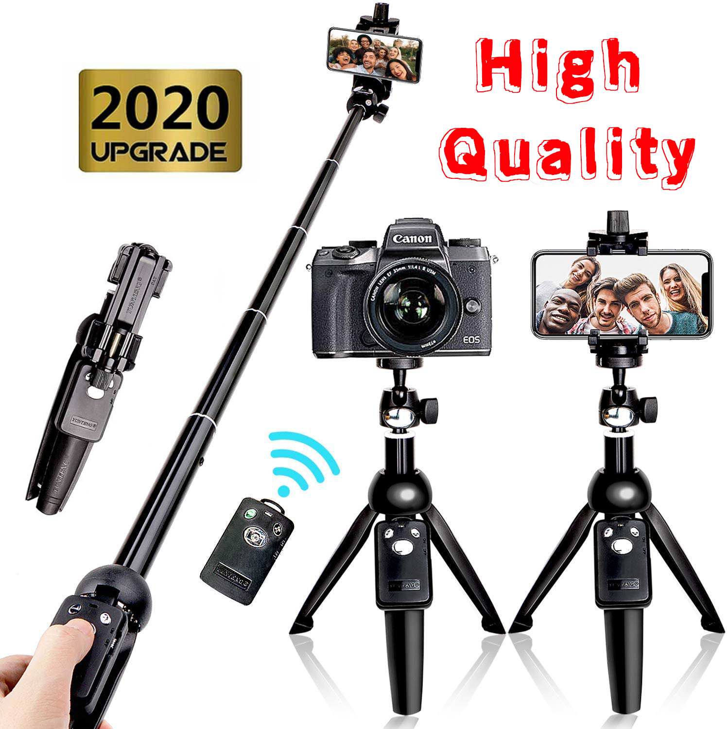 Selfie Stick Tripod Bluetooth, 40 Inch Professional High Quality All-In-One Trip