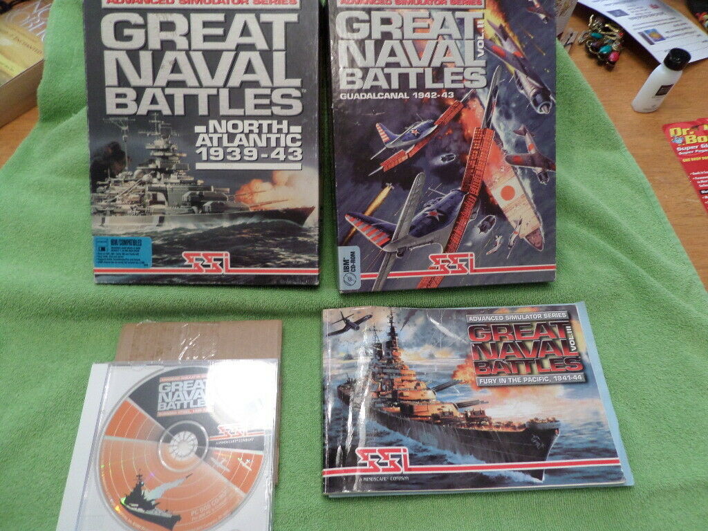 SSI- GREAT NAVAL BATTLES 1,2,3 & 4  3.5 discs and CD's complete