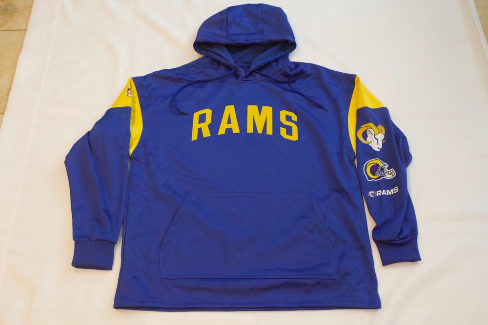NEW Los Angeles Rams Blue Hoodie Sweatshirt Polyester Size Large