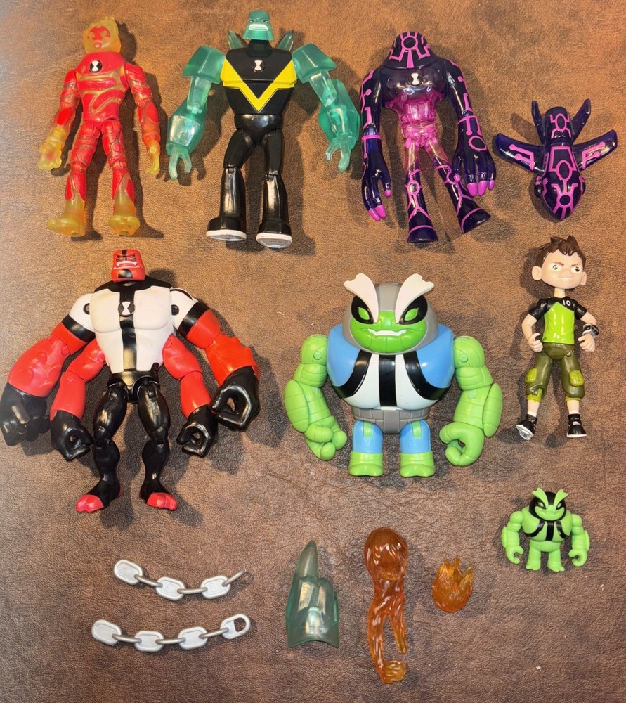 Ben 10 Alien Force Lot of 7 Figures - Diamond Head, Plasma Upgrade, Four Arm + 5