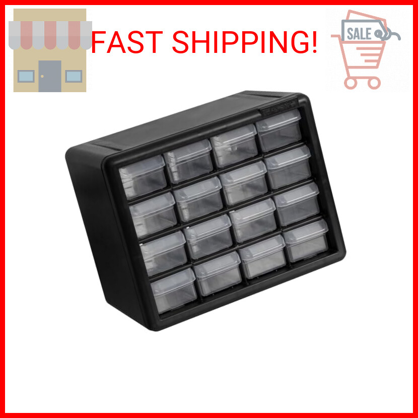 Akro-Mils 10116 16-Drawer Plastic Drawer Storage Cabinet for Garage Organization