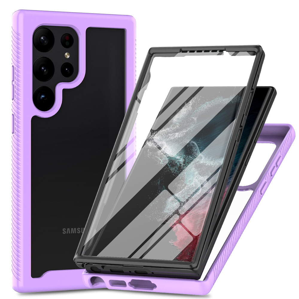 For Samsung Galaxy S25 Ultra S24 Shockproof Clear Case Built-in Screen Protector