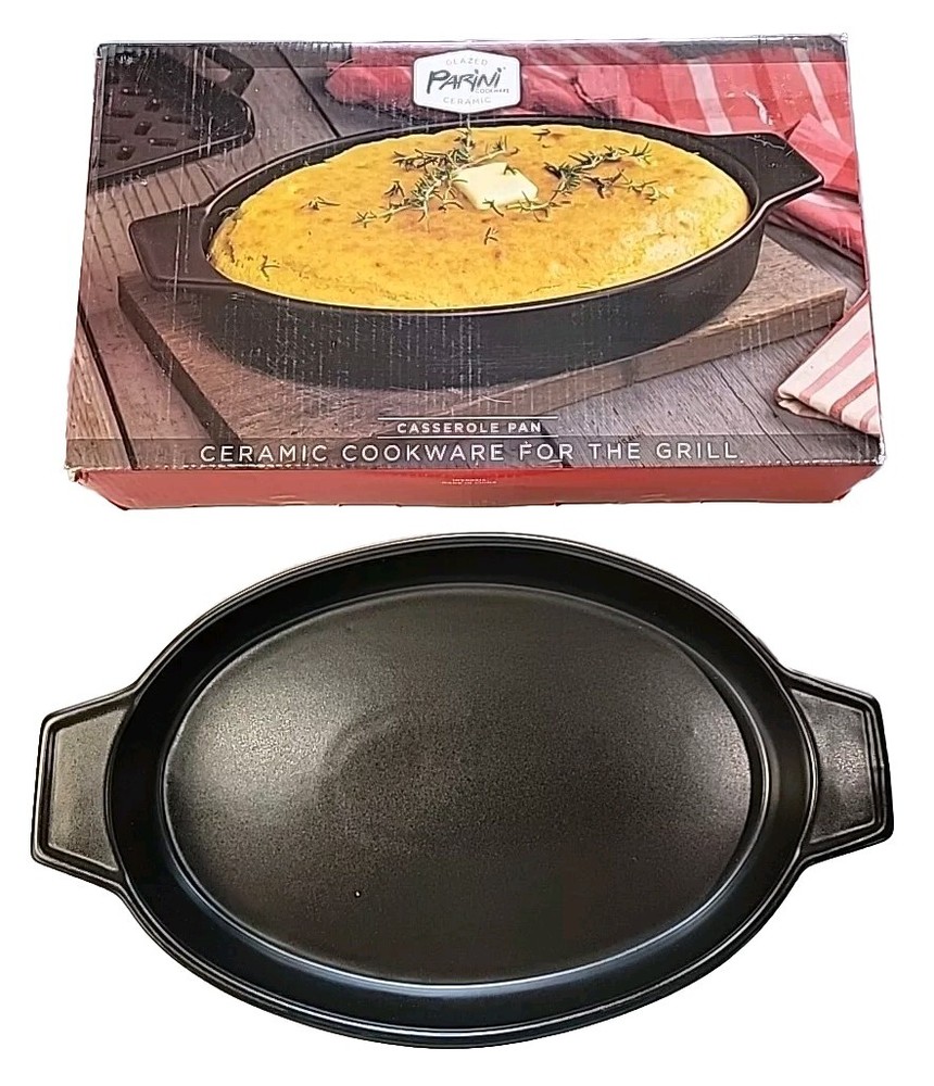 Parini Non-Stick Ceramic Grill Casserole Pan 8.5x14.8x2.2 Inches