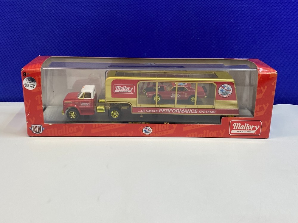 M2 MACHINES AUTO HAULER 1967 CHEVROLET C60 TRUCK & 1968 PONTIAC FIREBIRD CHASE