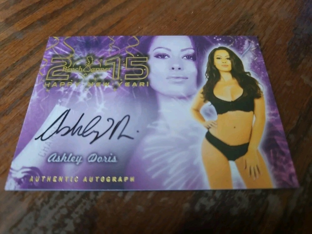 2015 Benchwarmer Happy New Year Autograph Gold Foil Ashley Doris Auto Playboy