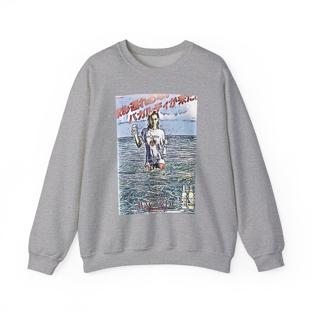 Bacardi Retro Ad Graphic Print Art LS Unisex Heavy Blend™ Crewneck Sweatshirt
