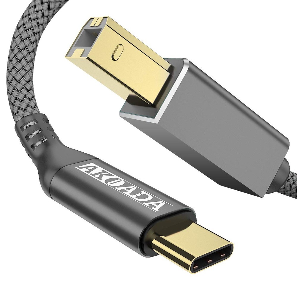5ft USB B to USB C Printer Cable - Type B to C Cord - AkoaDa