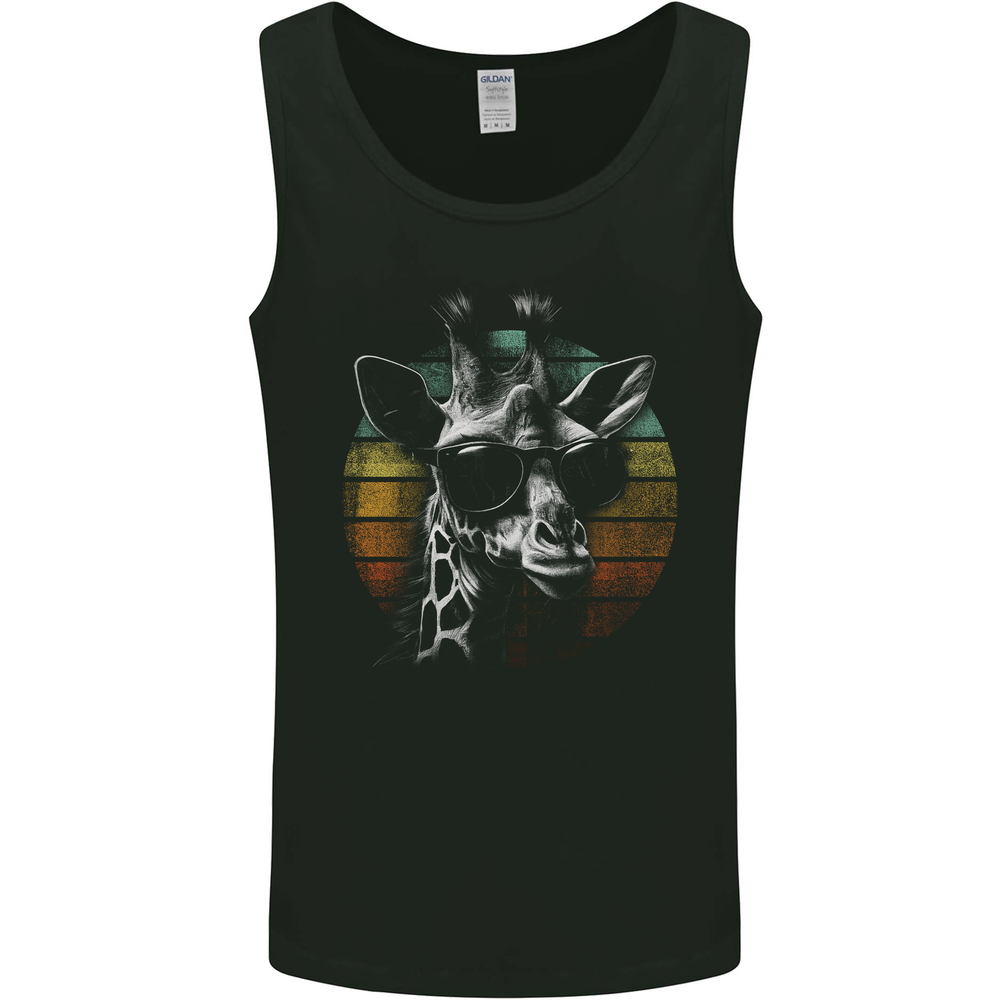 A Retro Giraffe Mens Vest Tank Top