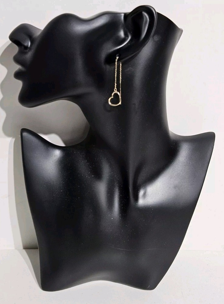 JCM 14K Gold Dangle Heart Threader Earrings from Jacmel Mauritius