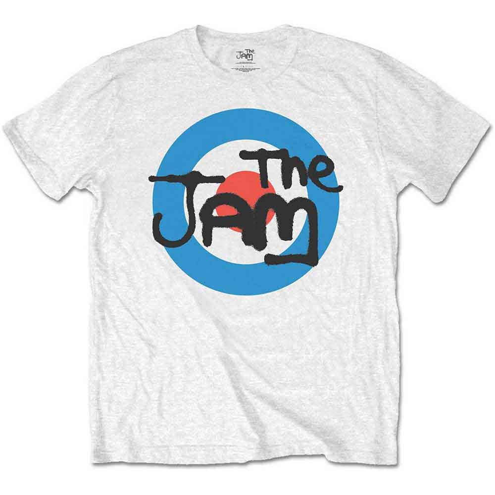 The Jam Kids T Shirt Spray Target Band Logo new Official White Ages 1 -12 yrs