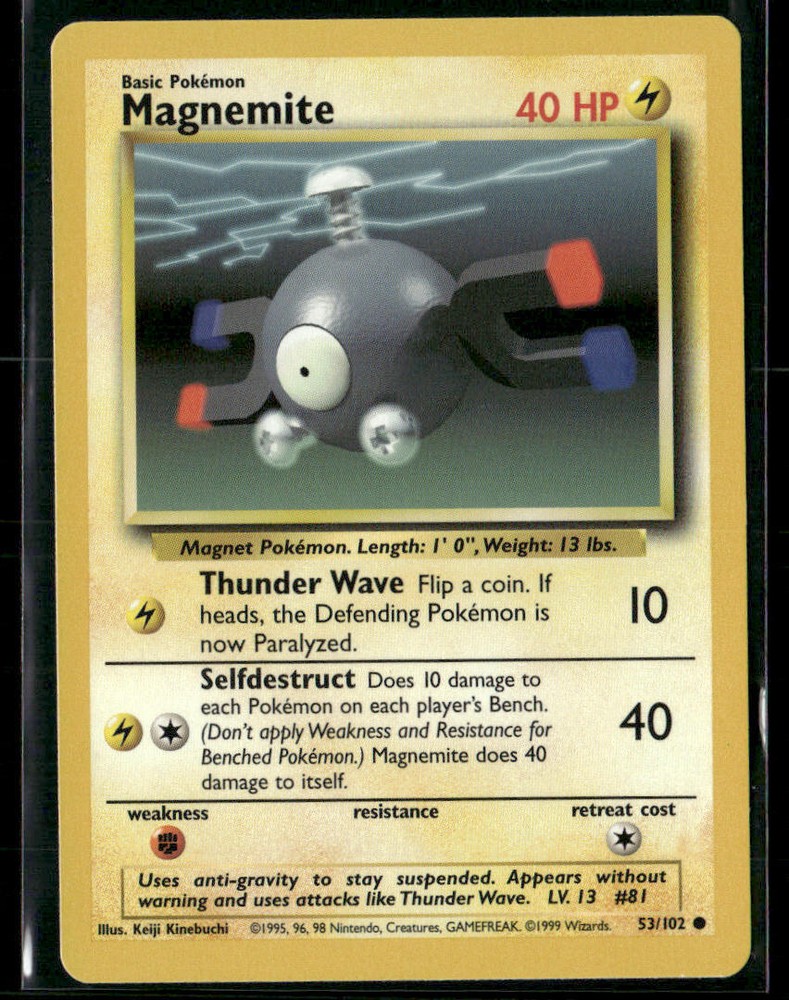1999 Vintage Pokémon Magnemite Toy Collectible