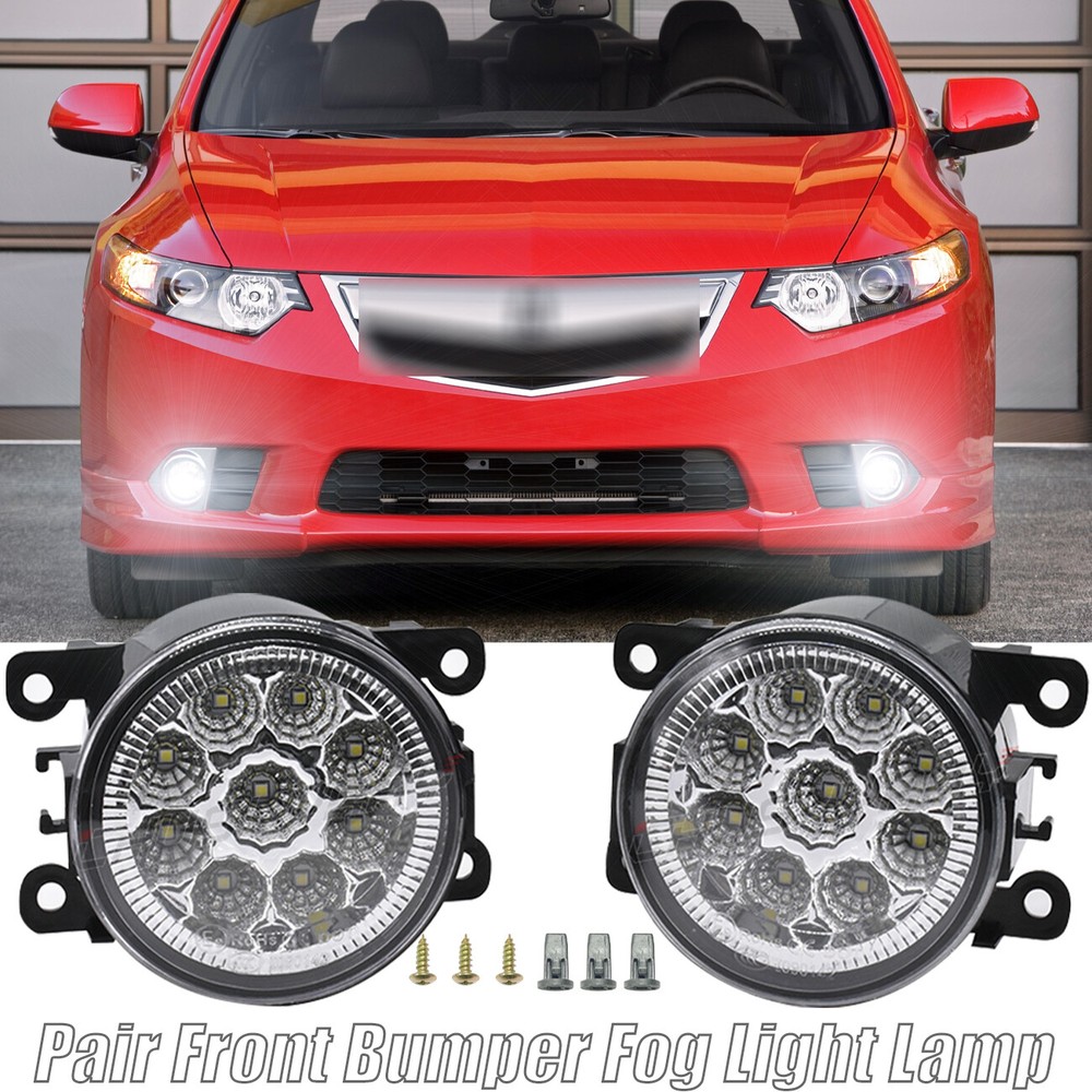 2PCS 9LED PAIR Bumper Fog Lights Lamps Replacement Fits Acura TSX 2011 2012-2014