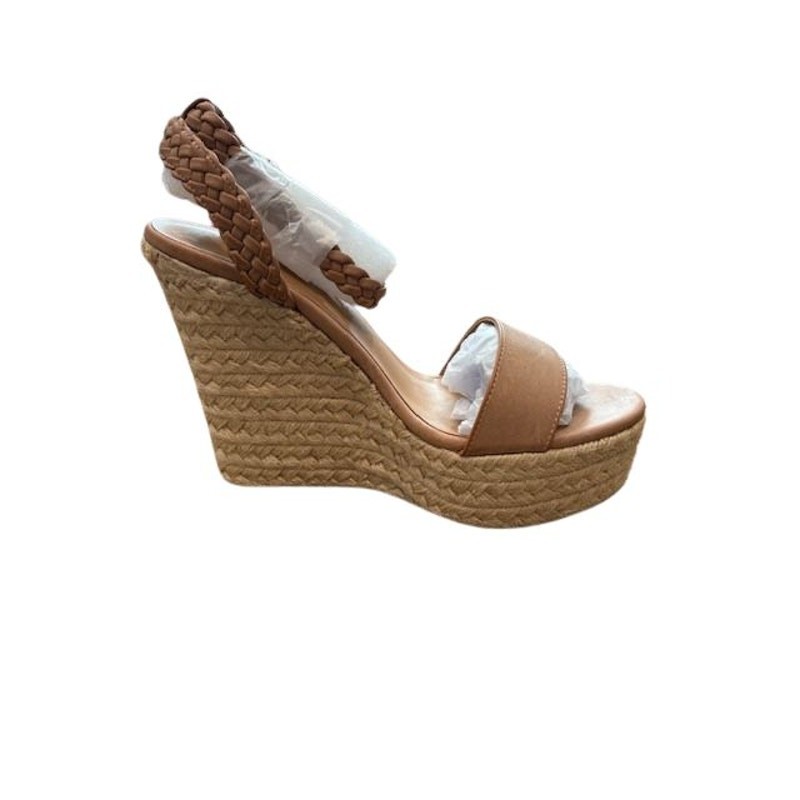 Journee Collection “Andiah” Espadrille Wedge Sandal in Nude – Size 9.5