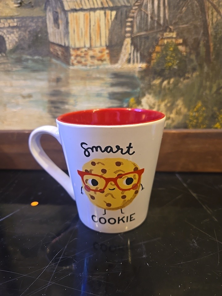 Blue Harbor - Anne Was Here, Smart Cookie Coffee Mug, 18 oz Pun Mug, White/Red