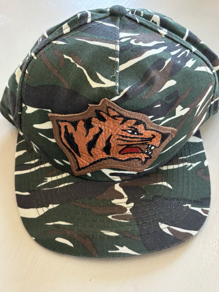 AJ Custom Tiger Head Camo SnapBack Hat