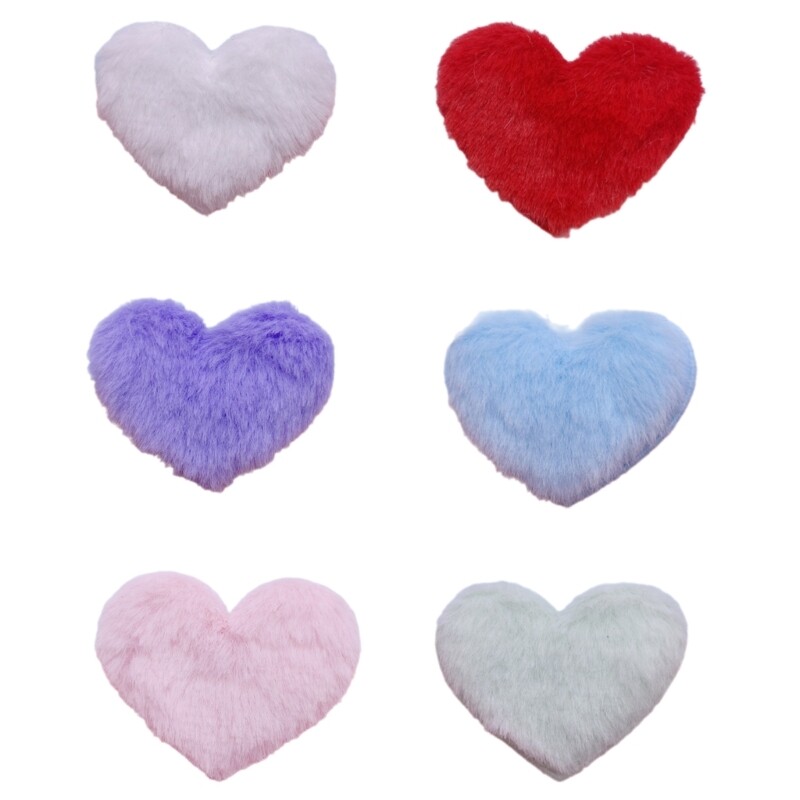 Plush Heart Hair Clip Appliques for Headwear Lovely Hair Accessories