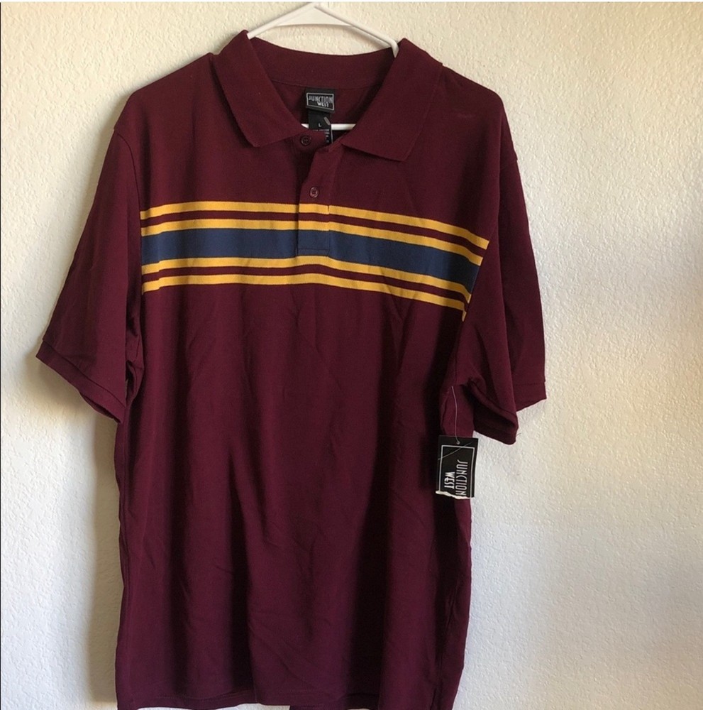 Vintage 90s collared polo shirt 1990s striped men’s collared short sleeve shirt