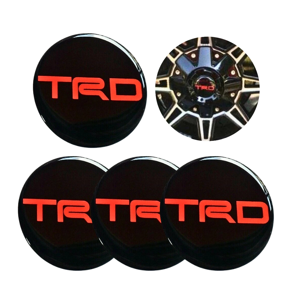 Stickers Resin Reflect Decor Emblem Wheels Center Caps Car For TRD 70mm Set of 4