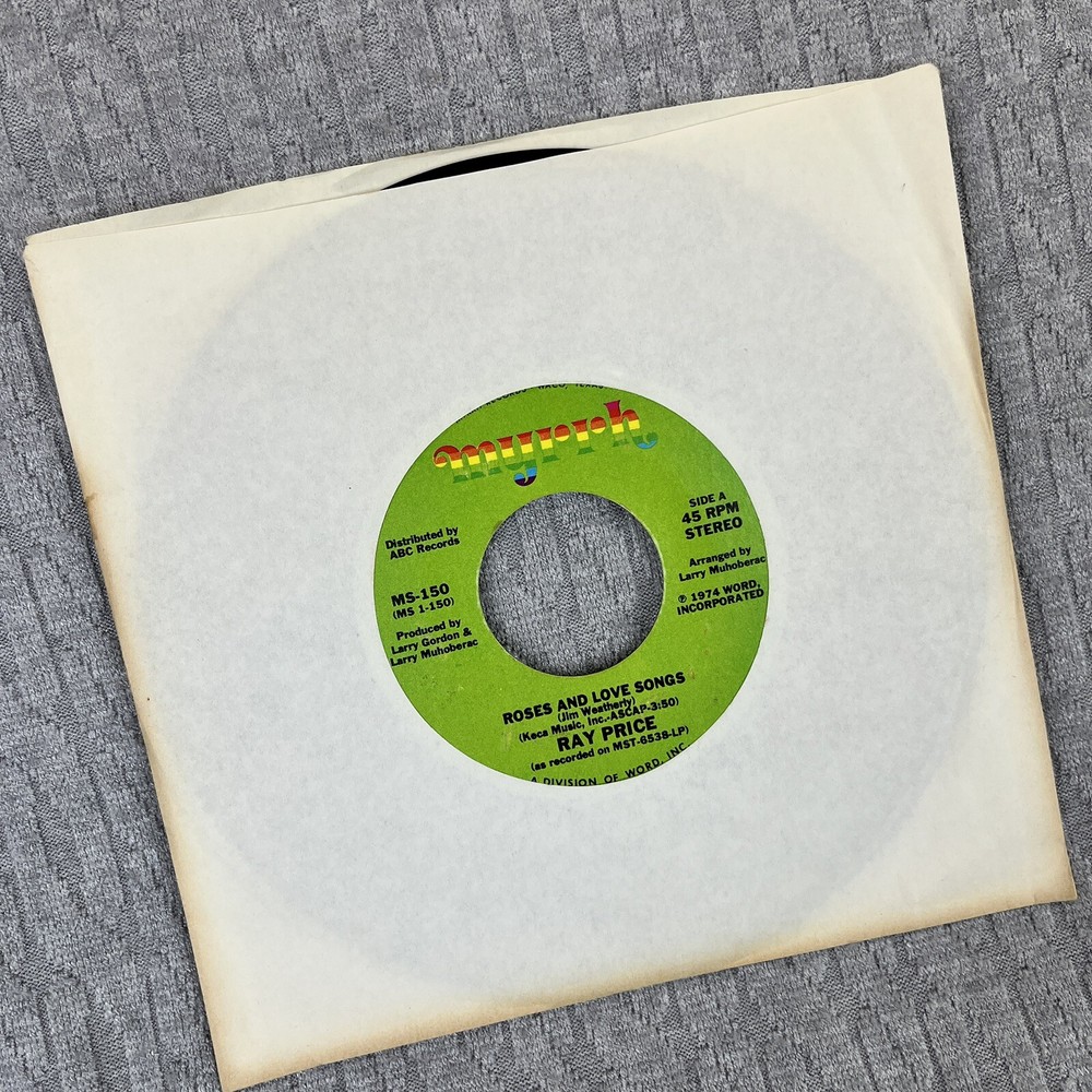 Vintage 45 RPM record Ray Price Myrrh Records Country Western rhythm Blues Rock