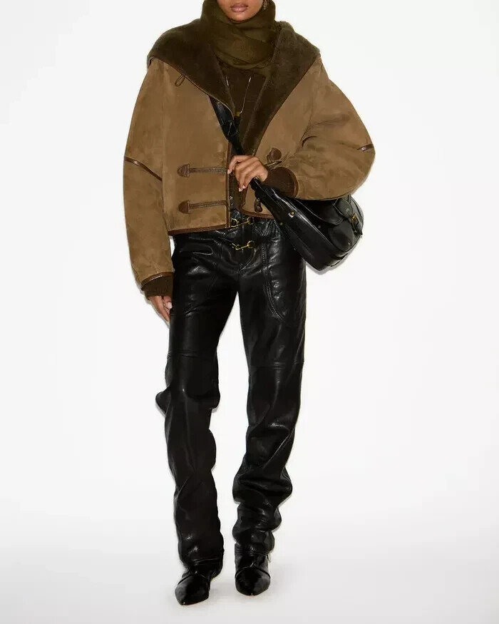 Isabel Marant Amiel Short Shearling Coat for Women - Replica