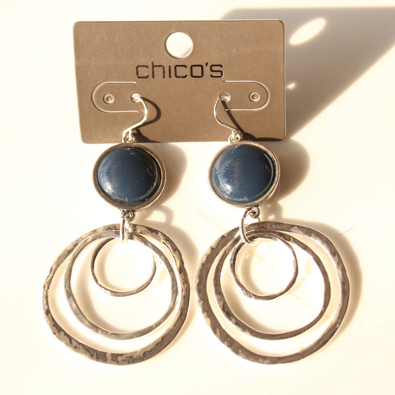 New Chicos Resin Loops Drop Earrings Gift Vintage Women Party Holiday Jewelry