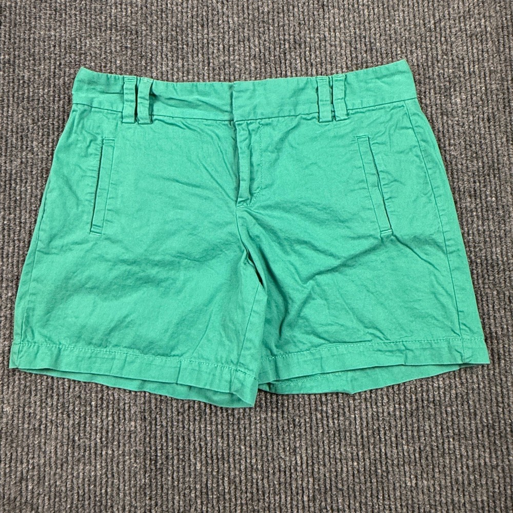 Ann Taylor Loft Womens Size 8 Chino Shorts Green Cotton Mid Rise