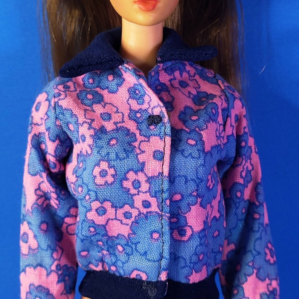 Vintage Mego Fashion Doll Barbie Clone Jacket 1970s Pink Blue Groovy Coat