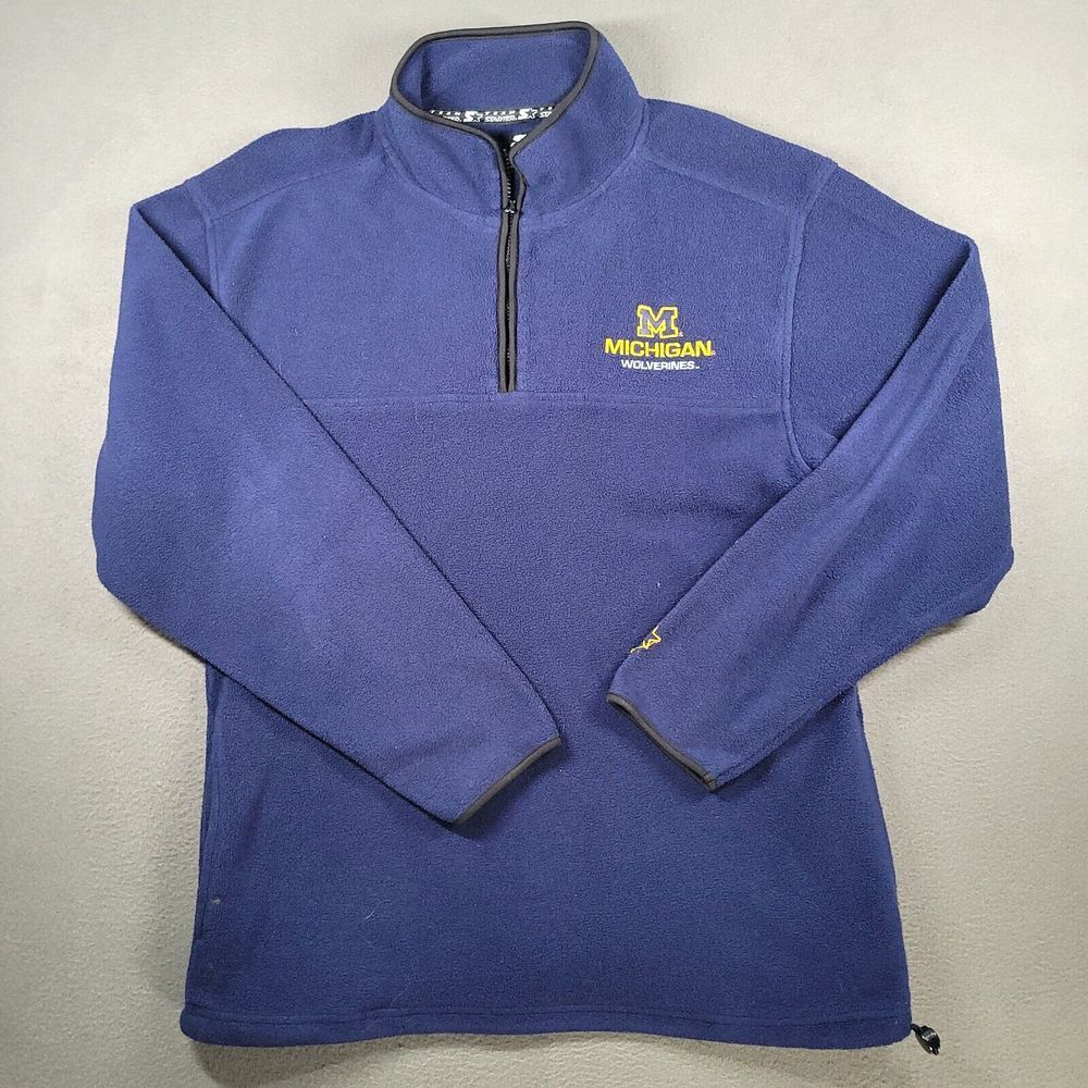 Vintage University of Michigan Pullover Mens L Blue Starter Graphic Logo