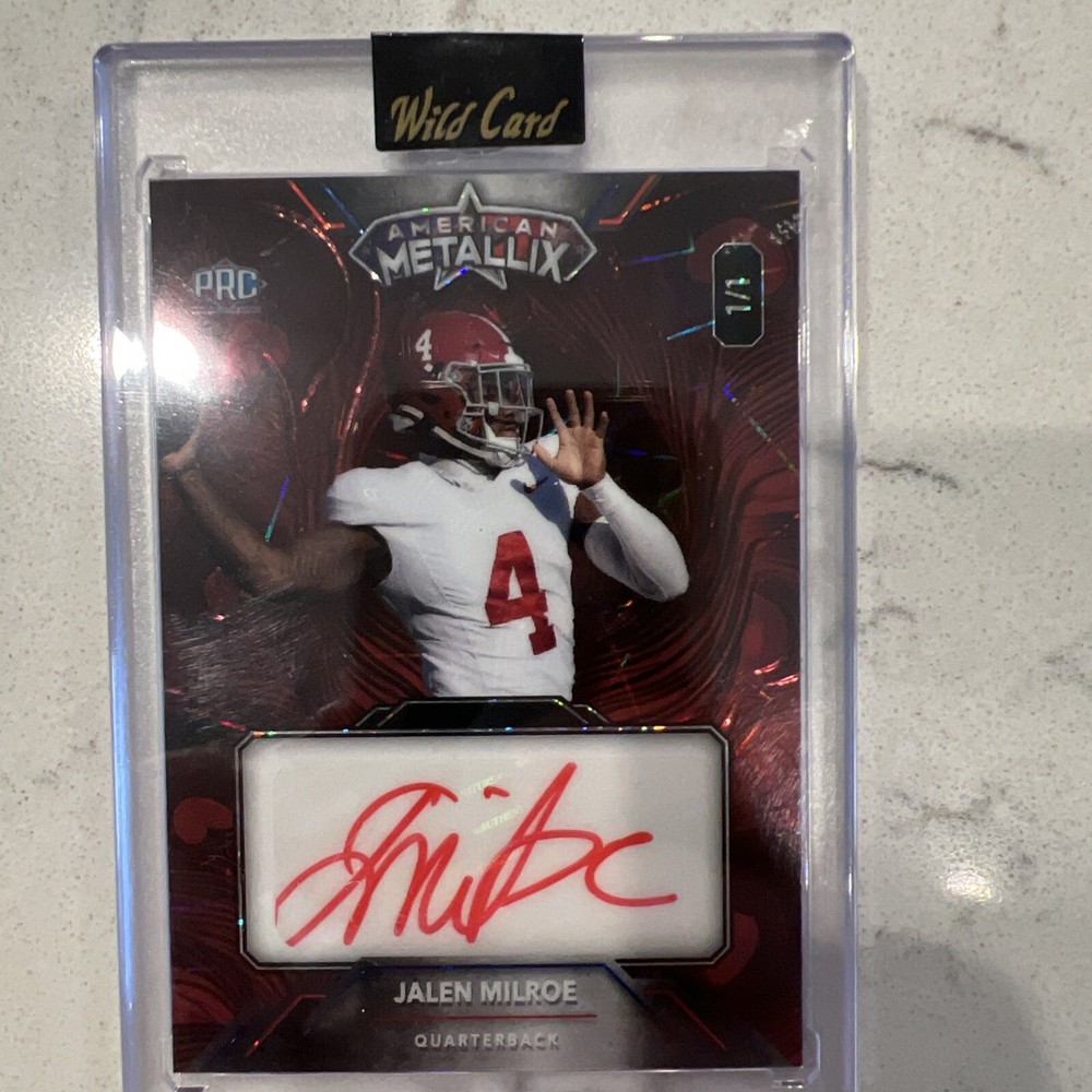 2023 Wild Card American Metallix Jalen Milroe PRC Auto 1/1 COLOR MATCH!