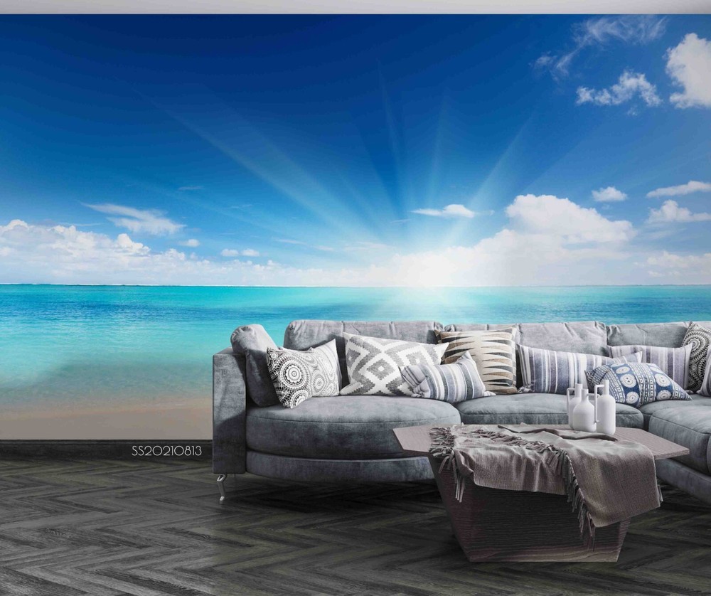 3D Blue Sky Cloud Sea Scenery Wall Murals Wallpaper Murals Wall Sticker 62