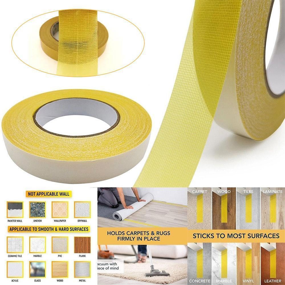Heavy Duty Double Sided Carpet Tape Multipurpose Removable No Residue