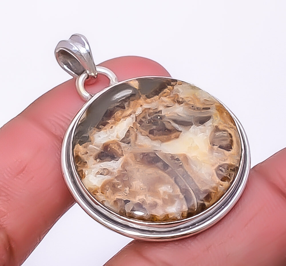 Septarian Stone - Utah Gemstone 925 Sterling Silver Pendant 1.56