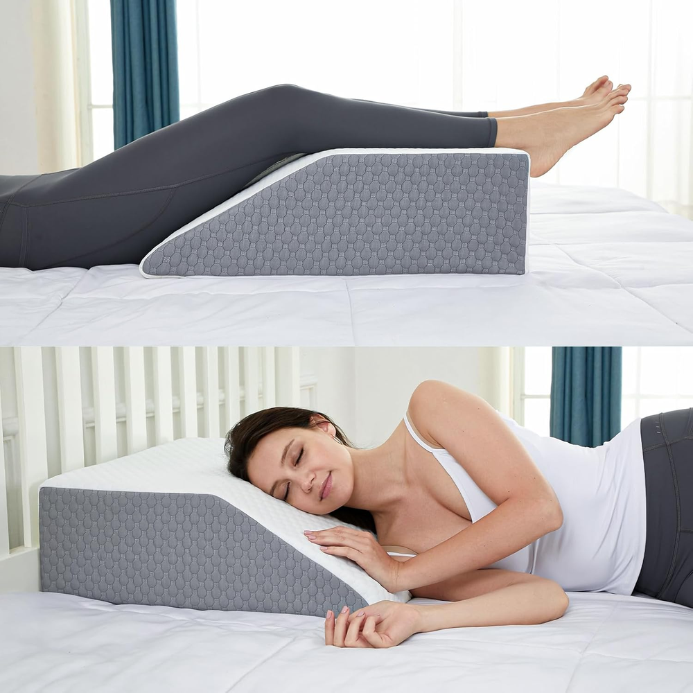 Bed Wedge Elevated Leg Pillow, High-Density Leg Rest Elevating Foam Wedge, Suppo