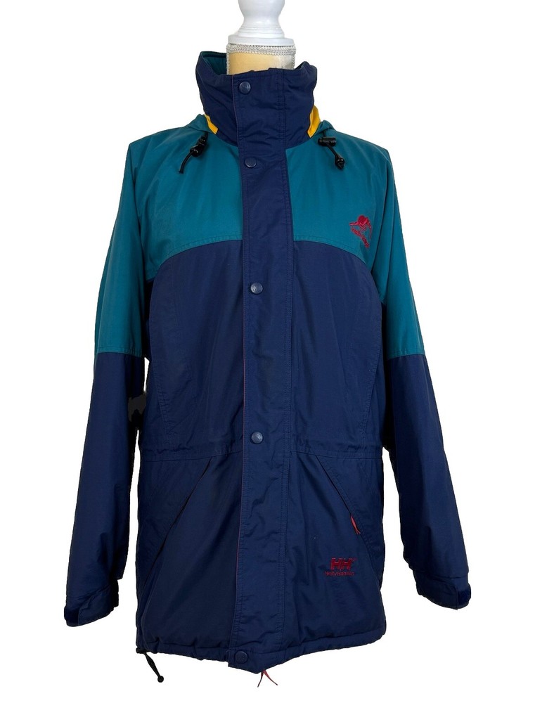 Vintage Helly Hansen Navy Colorblock Ski Jacket Waterproof Women's XS