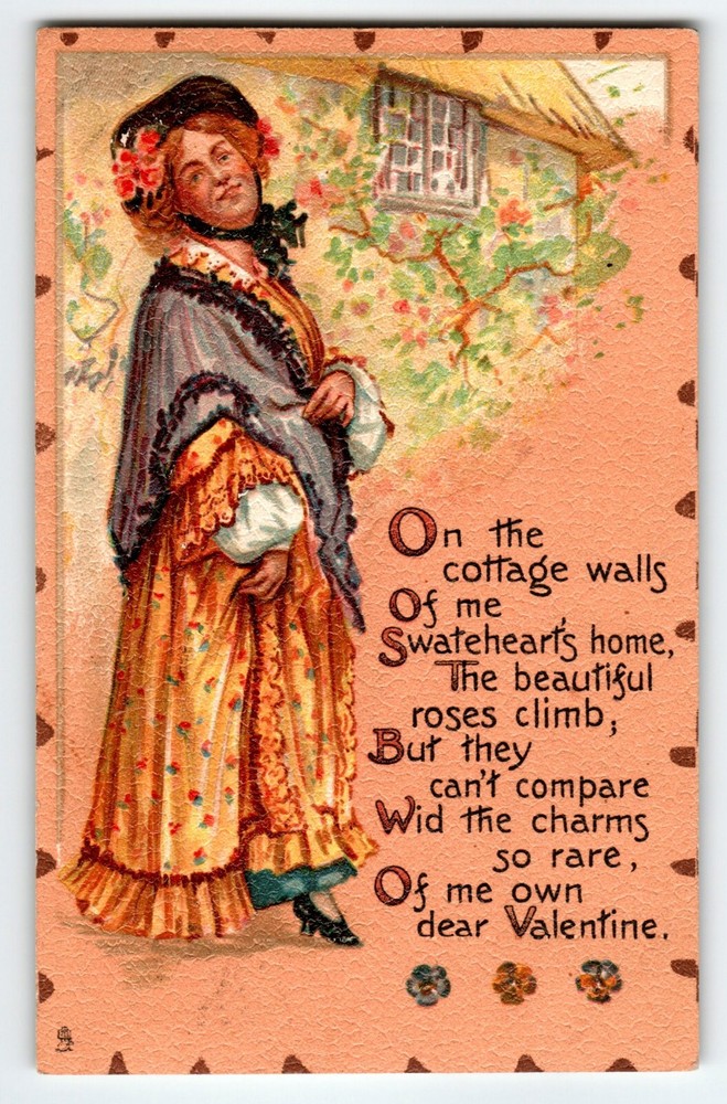 Valentines Day Postcard Tuck Series 116 Victorian Women Vintage 1911 Textured