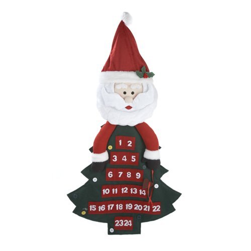 39 inch Santa Christmas Tree Fabric Advent Calendar
