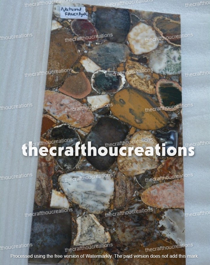 Handmade Natural Agate Geode Console Wall Panel Counter Christmas Sale