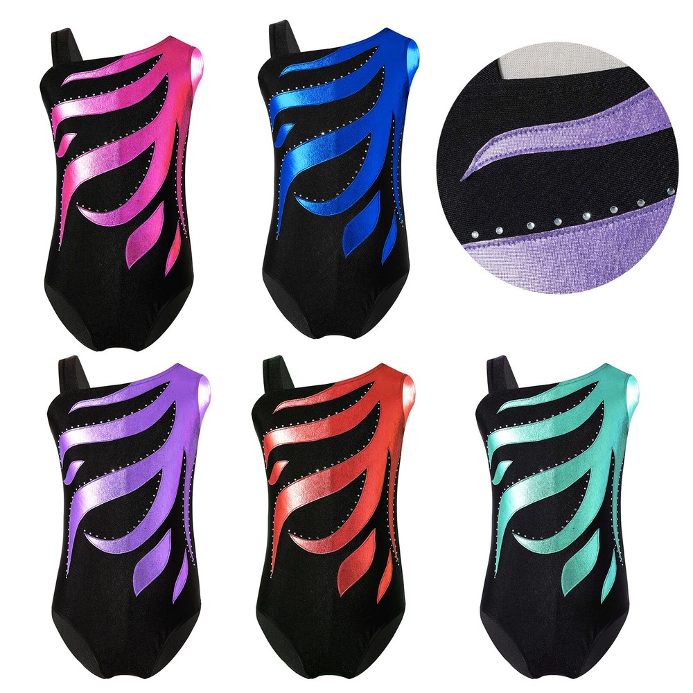 Kids Girls Dance Leotards Workout Jumpsuit Sleeveless Bodysuit Figure,Clothing