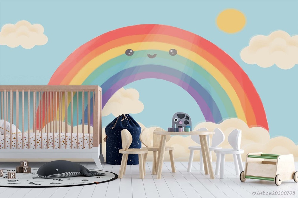 3D Rainbow Clouds Illustration Wall Murals Wallpaper Murals Wall Sticker 2