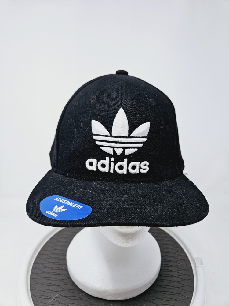 Men's Adidas Black Embroidered Snapback Hat One Size Fits Most Fast Shipping