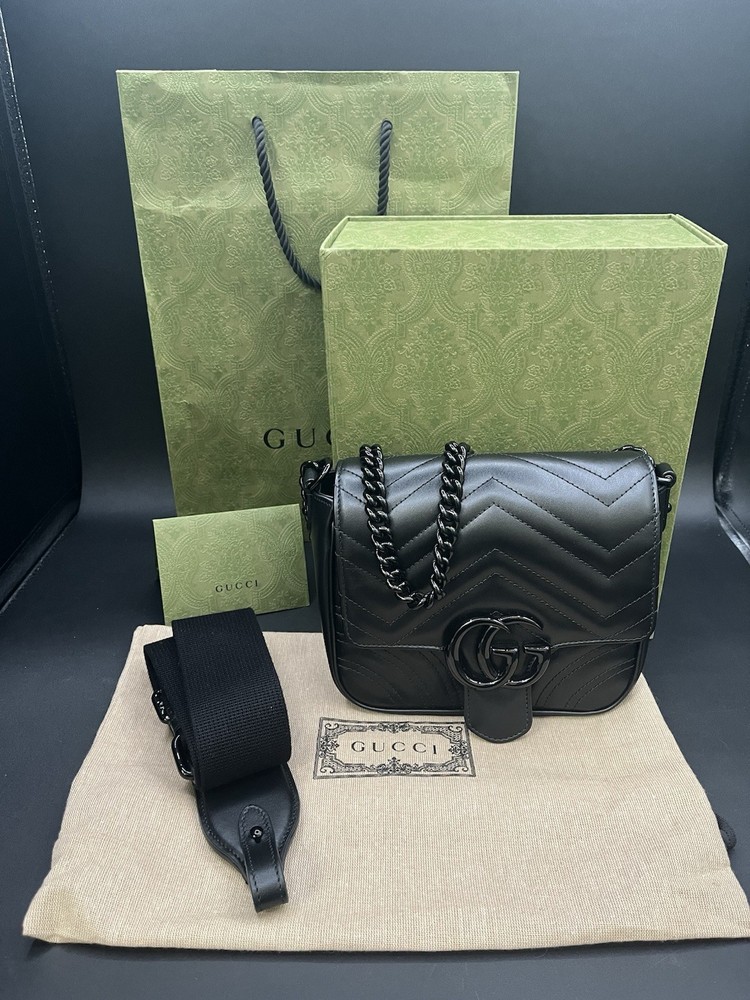 Gucci GG Marmont Quilted Leather Shoulder Bag with Chain Strap 739ID 739681