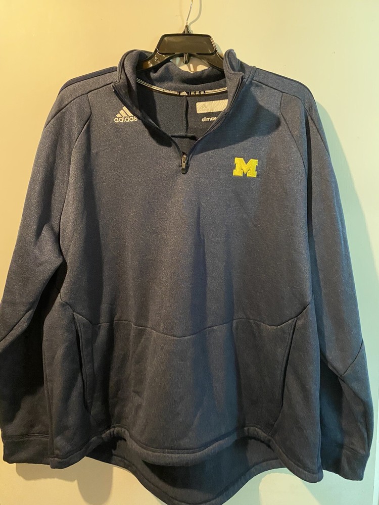 Michigan Wolverines 1/4 Zip Pullover 2XL Adidas Climawarm. NCAA Basketball