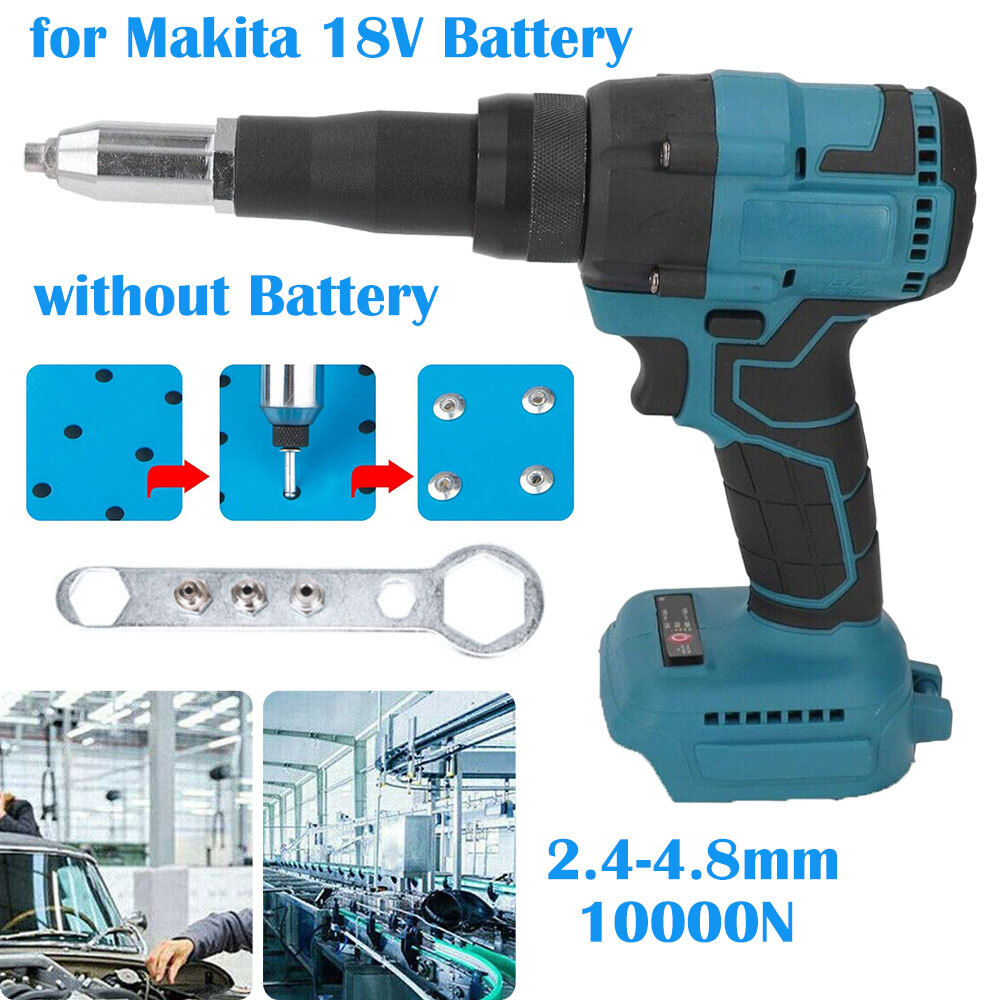 Cordless Electric Rivet Gun Brushless with LED for Makita 18V Li-ion Battery Kit