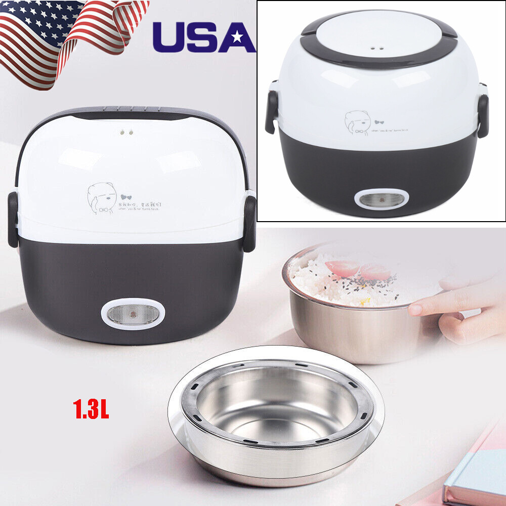 1.3L Portable Electric Heating Lunch Box Food Heater Bento Warmer Container