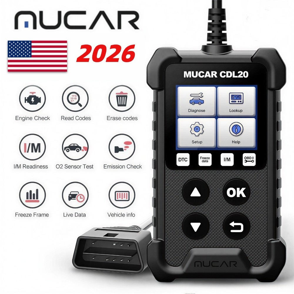MUCAR CDL20 OBD2 Diagnostic Code Reader Tool 10 COMPLETE OBD2 FUNCTION MODES US