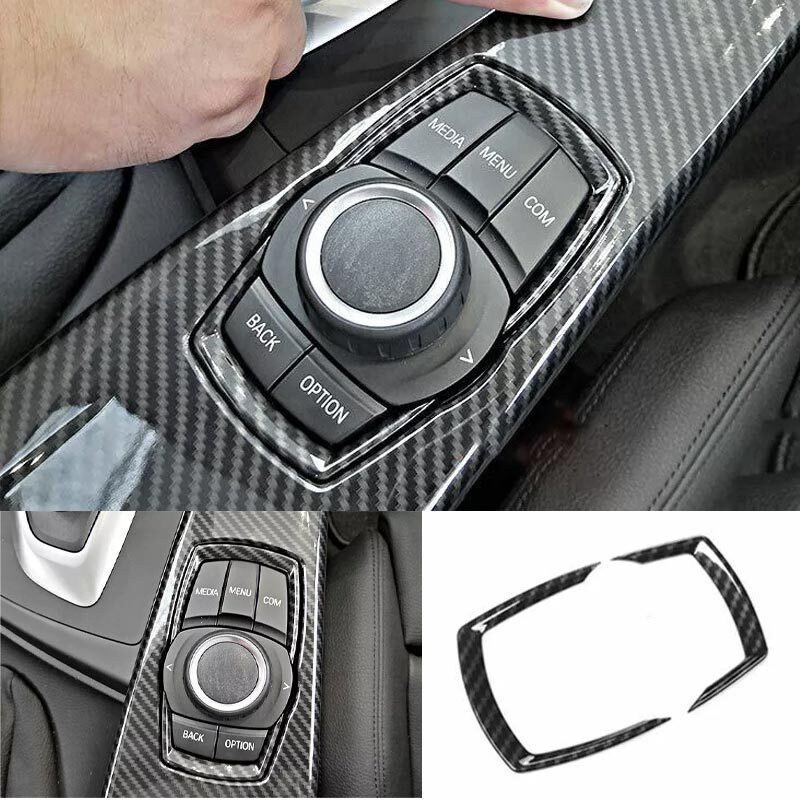 13-2019 Car Middle Console Multimedia For BMW 3 4 Series Carbon Fiber